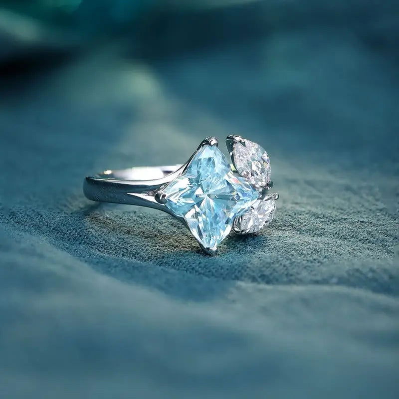 Snowflake Toi Et Moi Moissanite Engagement Ring - LGG Jewelry