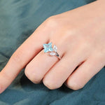 Charger l&#39;image dans la visionneuse de galerie, Snowflake Toi Et Moi Moissanite Engagement Ring - LGG Jewelry

