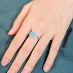Charger l&#39;image dans la visionneuse de galerie, Snowflake Toi Et Moi Moissanite Engagement Ring - LGG Jewelry
