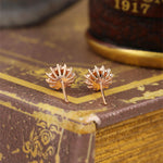 Load image into Gallery viewer, Sunny Halo Round Cut Moss Agate Ear Studs - LGG Jewelry
