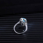 Load image into Gallery viewer, Tear of Ocean 5 Ct Pear Cut Lab Paraiba Halo Engagement Ring - LGG Jewelry
