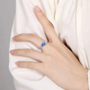 Toi Et Moi Pear Cut Spinel & Moissanite Engagement Ring - LGG Jewelry