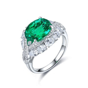 Twist Band 3.5 Ct Lab Emerald Engagement Ring - LGG Jewelry