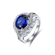 Twist Band 4.8 Ct Lab Blue Sapphire Engagement Ring - LGG Jewelry
