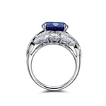 Load image into Gallery viewer, Twist Band 4.8 Ct Lab Blue Sapphire Engagement Ring - LGG Jewelry
