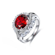Twist Band 4.8 Ct Lab Ruby Engagement Ring - LGG Jewelry