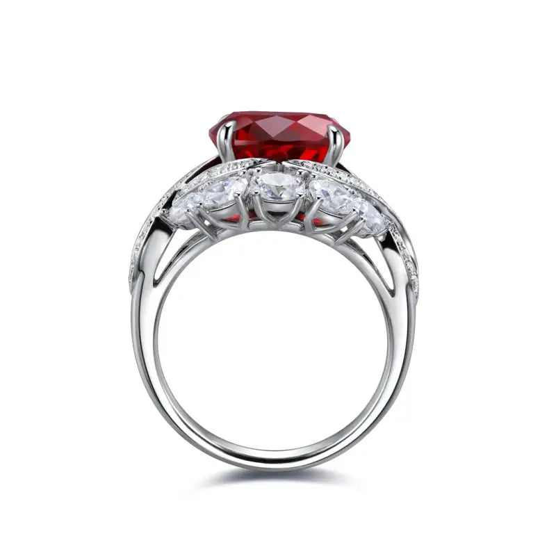Twist Band 4.8 Ct Lab Ruby Engagement Ring - LGG Jewelry