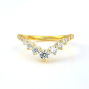 V-Shaped Graduating Round Cut Lab Diamond Contour Band - LGG Jewelry