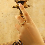 V-Shaped Graduating Round Cut Lab Diamond Contour Band - LGG Jewelry