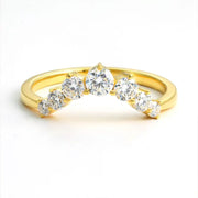 V-Shaped Graduating Round Cut Lab Diamond Enhancement Ring - LGG Jewelry