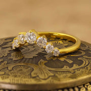 V-Shaped Graduating Round Cut Lab Diamond Enhancement Ring - LGG Jewelry