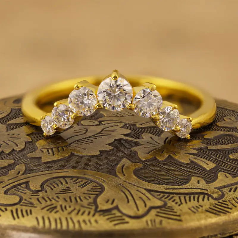 V-Shaped Graduating Round Cut Lab Diamond Enhancement Ring - LGG Jewelry
