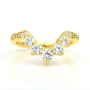 V-Shaped Round Cut Lab Diamond Contour Band - LGG Jewelry