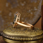 Load image into Gallery viewer, Vintage Kite Cut Moss Agate Art Deco Engagement Ring - LGG Jewelry
