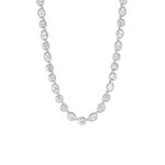 Lade Bild in die Galerieansicht, 14K Yellow Gold Mixed Oval &amp; Cushion‑Cut Lab‑Grown Diamond Bezel Tennis Necklace