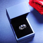 Lade Bild in die Galerieansicht, Alternating Emerald Cut Lab Blue Sapphire Eternity Band - LGG Jewelry