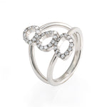 Load image into Gallery viewer, Three Irregular Oval Shape Lab Diamond Double Band Engagement Ring
