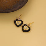 Lade Bild in die Galerieansicht, Black Agate Triple Romantic Heart Earrings - LGG Jewelry