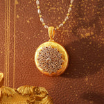 Lade Bild in die Galerieansicht, Brushed Gold CZ Antique Filigree Medallion Necklace - LGG Jewelry