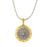 Lade Bild in die Galerieansicht, Brushed Gold CZ Antique Filigree Medallion Necklace - LGG Jewelry