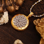 Lade Bild in die Galerieansicht, Brushed Gold CZ Antique Filigree Medallion Necklace - LGG Jewelry
