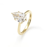 Load image into Gallery viewer, 2Ct Pear Shape Lab Diamond  Solitaire Engagement Tulip Ring
