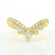 Chevron Double-deck Round Cut Lab Diamond Contour Band - LGG Jewelry