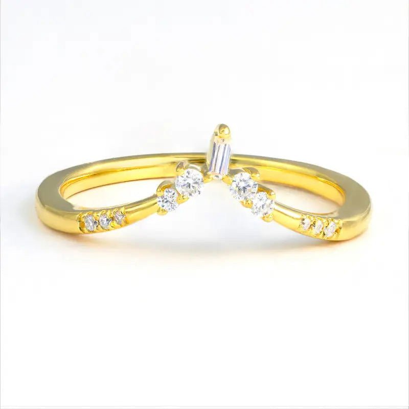 Chevron Minimalist Lab Diamond Stacking Band - LGG Jewelry