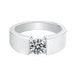Lade Bild in die Galerieansicht, Classic 1 Ct Round Lab Diamond Four Prongs Wedding Ring For Men - LGG Jewelry