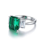 Lade Bild in die Galerieansicht, Classic 1.32 Ct Lab Emerald Three Stone Engagement Ring - LGG Jewelry