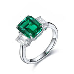 Lade Bild in die Galerieansicht, Classic 1.32 Ct Lab Emerald Three Stone Engagement Ring - LGG Jewelry