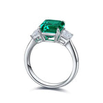 Lade Bild in die Galerieansicht, Classic 1.32 Ct Lab Emerald Three Stone Engagement Ring - LGG Jewelry