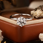 Lade Bild in die Galerieansicht, Classic 2 CT Round Cut Lab Diamond Six-Prong Engagement Ring - LGG Jewelry