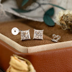 Lade Bild in die Galerieansicht, Classic Princess Cut Lab Diamond Four Prongs Ear Studs - LGG Jewelry
