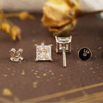 Lade Bild in die Galerieansicht, Classic Princess Cut Lab Diamond Four Prongs Ear Studs - LGG Jewelry