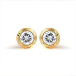 Lade Bild in die Galerieansicht, Classic Round Cut Lab diamond Bezel Ear Studs - LGG Jewelry
