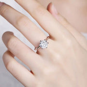 Classic Six-prongs 1.5 Ct Round Cut Lab Diamond Solitaire Engagement Ring - LGG Jewelry