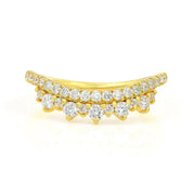 Curved Double-deck Round Cut Contour Band - LGG Jewelry