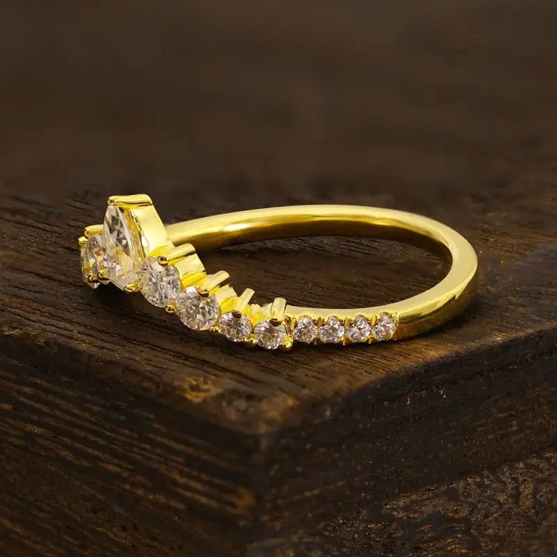 Curved Pear & Round Cut Lab Diamond Contour Band - LGG Jewelry