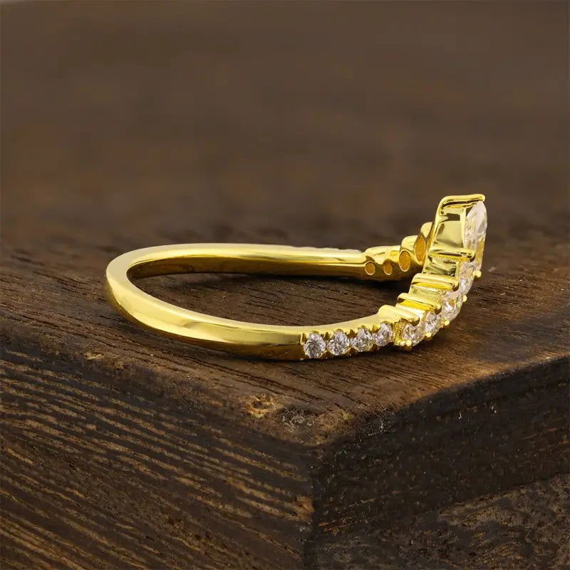 Curved Pear & Round Cut Lab Diamond Contour Band - LGG Jewelry