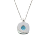 Lade Bild in die Galerieansicht, Cushion Blue Topaz &amp; Nacre Pendant Necklace - LGG Jewelry