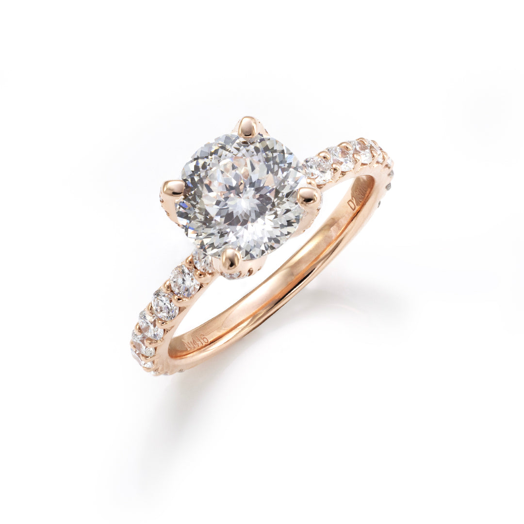 2CT Portuguese Cut Lab Diamond Solitaire Engagement Ring