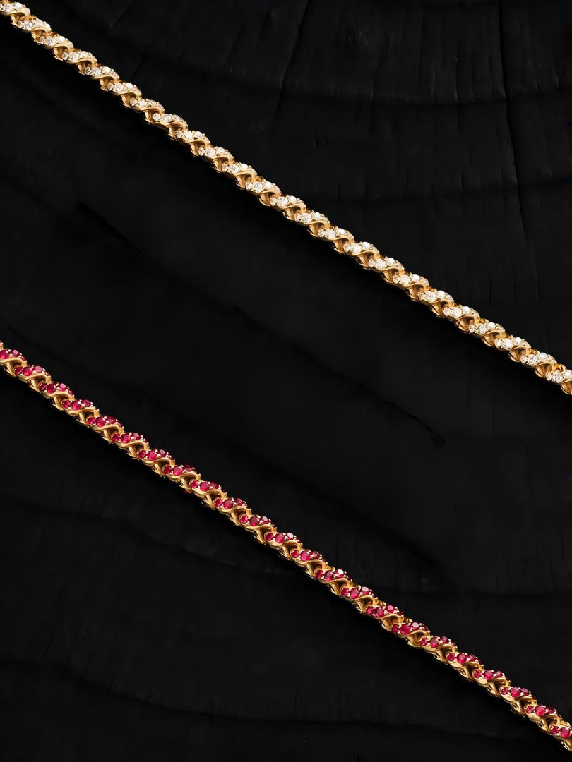 Twisted Rope Pattern 18K Solid Gold Bracelet | Vintage Sculpted Stacking Bracelet