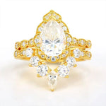 Lade Bild in die Galerieansicht, Deep Chevron 2 Ct Oval Cut Lab Diamond Bridal Ring Set - 2pcs - LGG Jewelry