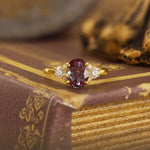 Lade Bild in die Galerieansicht, Discoloring Oval Cut Lab Alexandrite Three Stone Engagement Ring - LGG Jewelry