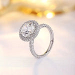 Lade Bild in die Galerieansicht, Double Halo 4 Ct Round Cut Moissanite Half Pave Engagement Ring - LGG Jewelry