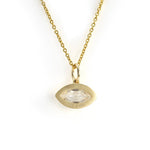 Lade Bild in die Galerieansicht, East-west 1.5 Ct OMC Marquise cut Lab diamond Matte Gold Bezel &amp; prongs pendant Necklace - LGG Jewelry