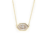 Lade Bild in die Galerieansicht, East-West 2 Ct Elongated Hexagon Shape Bezel Necklace - LGG Jewelry