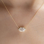 Lade Bild in die Galerieansicht, East-West 2 Ct Elongated Hexagon Shape Bezel Necklace - LGG Jewelry