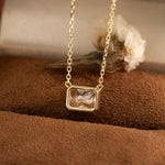 Lade Bild in die Galerieansicht, East-west 2 Ct Emerald Cut Lab Diamond Bezel Pendant Necklace (Copy) - LGG Jewelry
